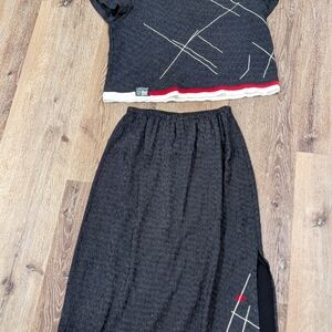 Elegant Black Skirt with Geometric Design
